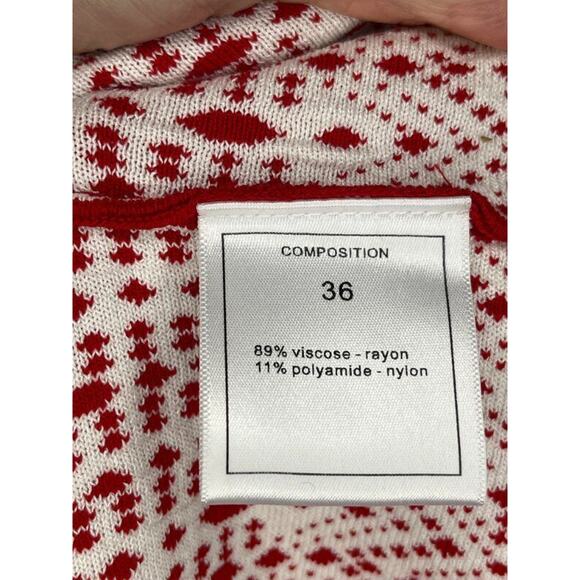 Unbranded Sz 36 4 Red White Knit Sleeveless A-Line Dress - Picture 2 of 8